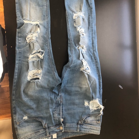 trashed skinny jeans mens